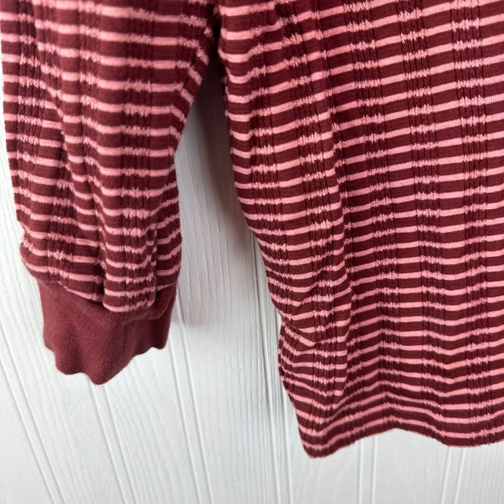 Anthropologie Hannah striped knit top burgundy stripe v-neck size small - Picture 3 of 4